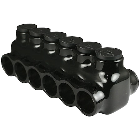 Asi Dual Sided Multi Tap Connector 6-3-0 AWG 6 Port 600 V Black AICD250-6